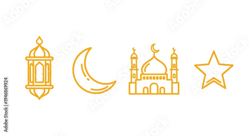 Islamic Symbols Moon Star Mosque Lantern.