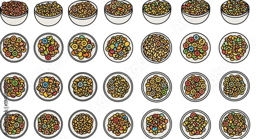 Variety of colorful candy bowls.