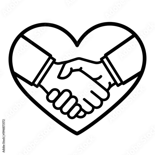 Heartfelt Handshake Agreement: Symbol of Partnership, Trust, and Collaboration in Negotiations, Deals, and Contracts - Building Strong Relationships in Teamwork and Cooperation in Business with Confid
