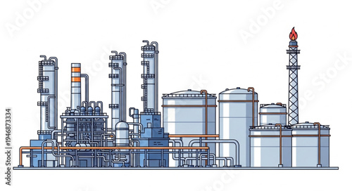 Industrial Factory Plant Complex.
