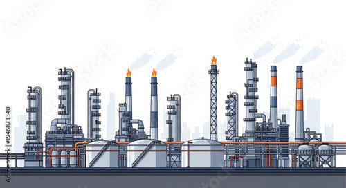 Industrial Factory Plant Complex.