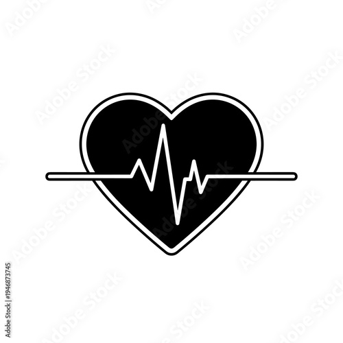 Heartbeat Monitoring: Lifeline Pulse Graph Design for Healthcare, Medicine & Wellness, Isolated Vector Illustration, Modern Medical Symbol for Hospitals, Clinics, & Diagnostics, Clean Outline Style, R