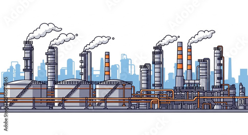 Industrial Factory Cityscape Skyline.