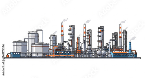 Industrial Factory Complex Landscape.