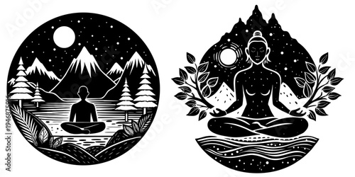 Calm Mind and Mental Wellness Vector Illustration for Meditation and Stress Relief