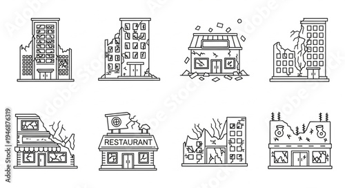 Damaged Buildings - A Collection of Post-Disaster Structures.