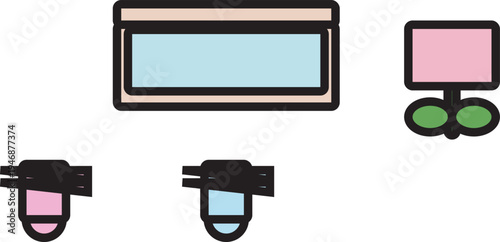 Cosmetic makeup and personal care products illustration