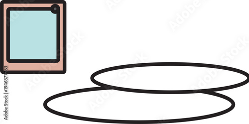 Stylized Vector Graphic of a Modern Digital Screen Device Resting on a Layered Platform