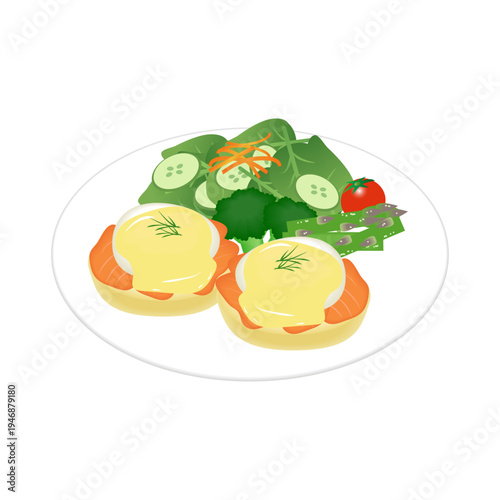 サーモンエッグベネディクト