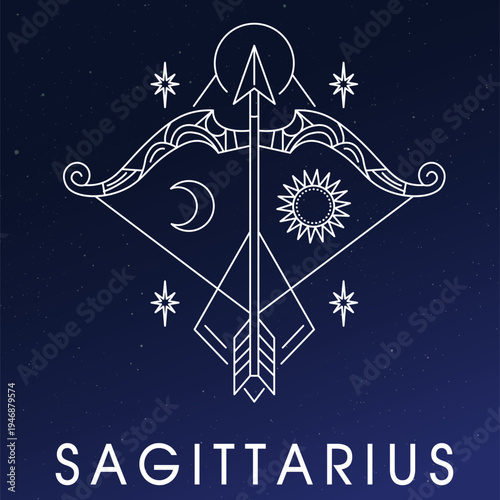 Sagittarius zodiac sign vector illustration