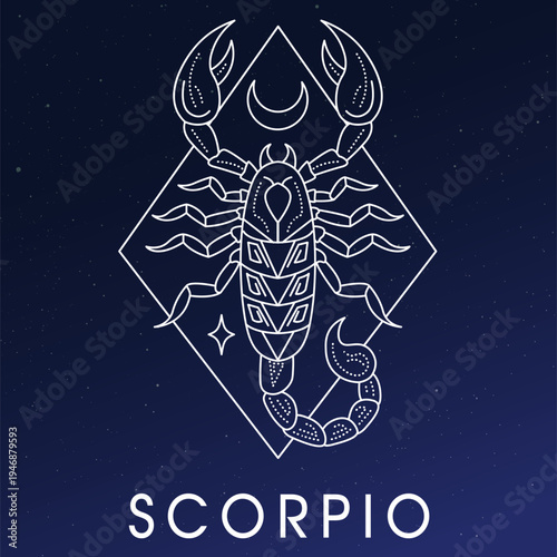 Scorpio zodiac sign vector illustration