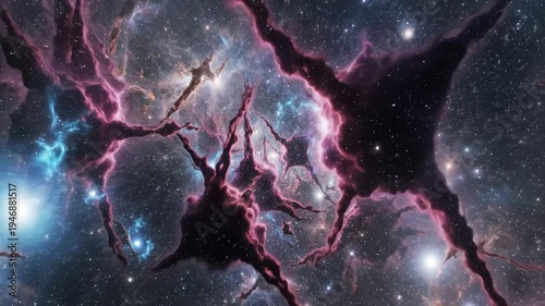 Cosmic Nebula Swirls With Stars And Vibrant Hues