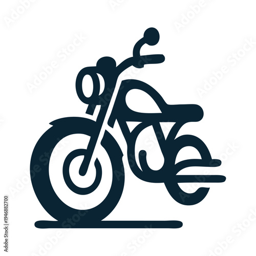 Logo concesionario de motos. Icono con dibujo sencillo con líneas de una motocicleta 