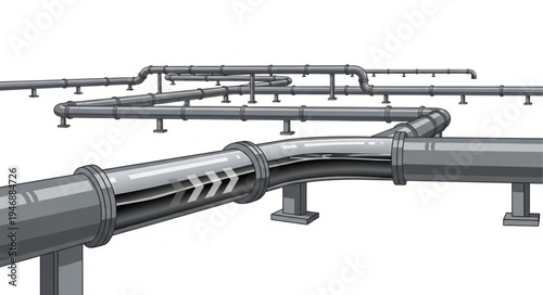 Industrial metal pipe system.