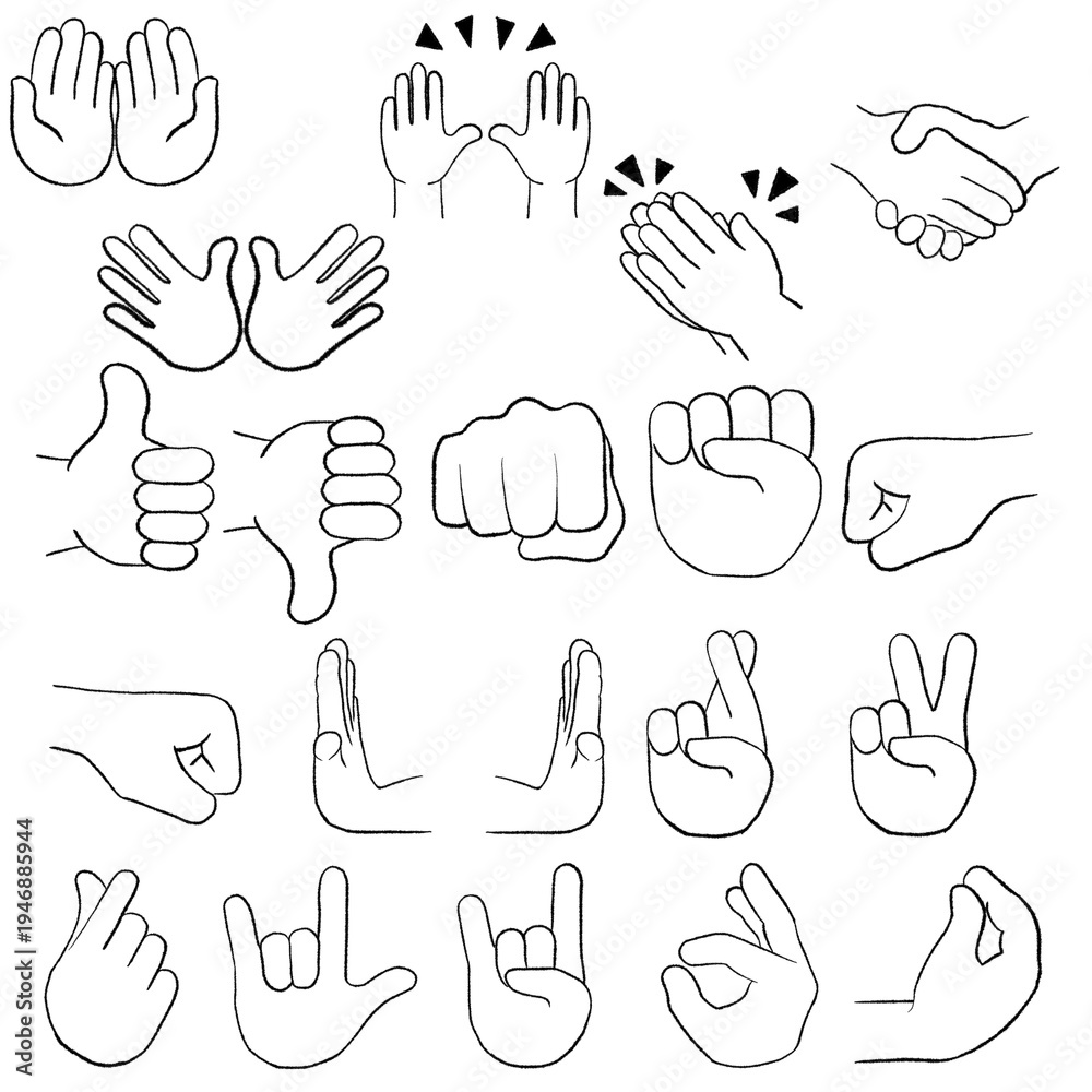 Fototapeta premium set of hand gestures
