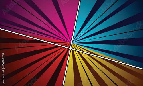 Foto Vibrant Colorful Sunburst Pattern Background