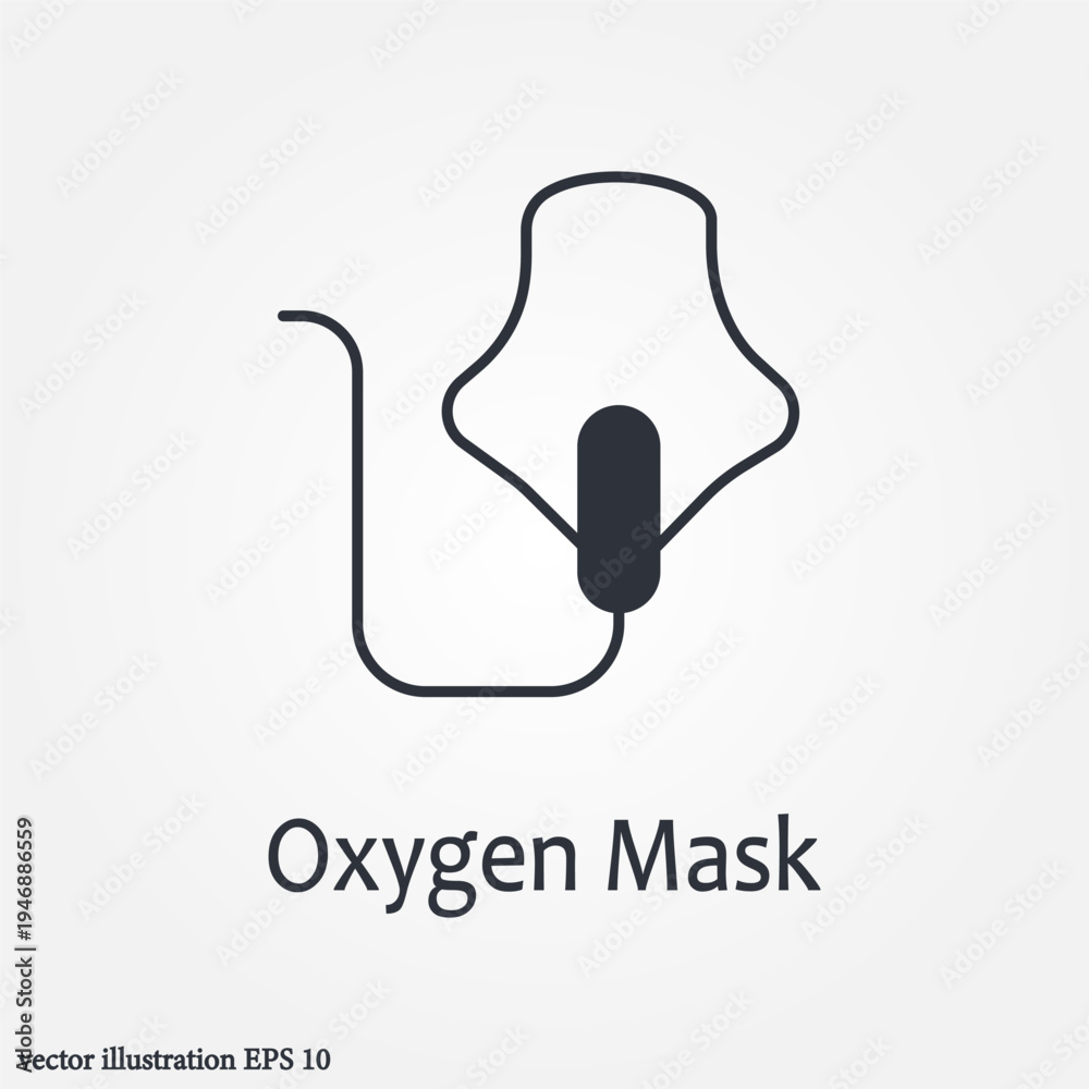Obraz premium oxygen mask icon symbol illustration vector eps10 logo template design pattern seamless bright minimal design flat design realistic style simple design modern design
