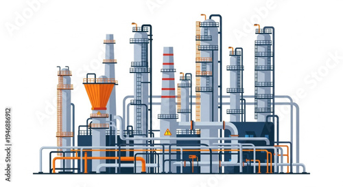 Industrial factory with pipes.