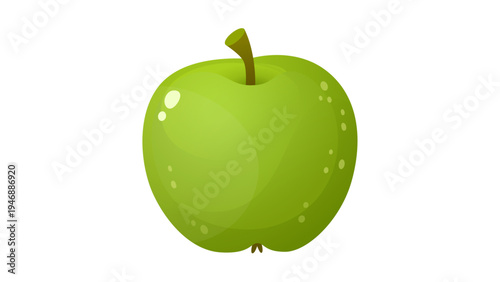 Fresh green apple granny smith isolated on white background