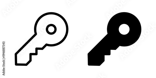 Security key icons for access control and privacy protection
