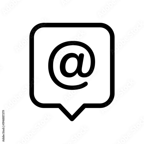 At symbol mention notification icon in speech bubble