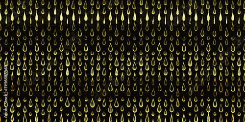 Abstract pattern of golden teardrop shapes against a dark background
