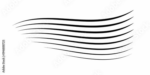 Abstract design featuring multiple curved black lines against a white background