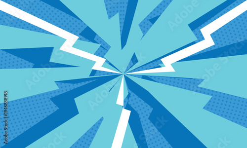 Vibrant blue comic burst background