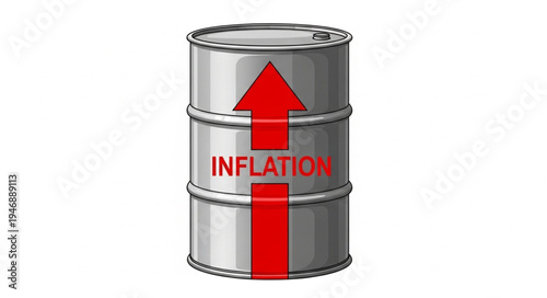 Inflation Concept Metal Barrel.