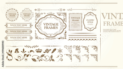 A collection of vintage, aristocratic-style labels and badges