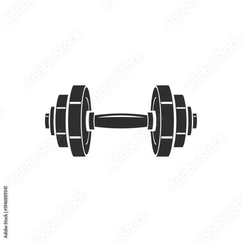 Black dumbbell icon