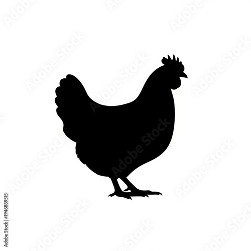 Black silhouette of a standing rooster