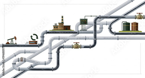 Industrial pipeline system infrastructure.