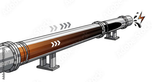 Industrial pipeline with steam flow.