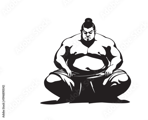 silhouette of a sumo wrestler