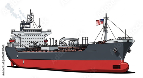 Large Oil Tanker Ship Vessel.
