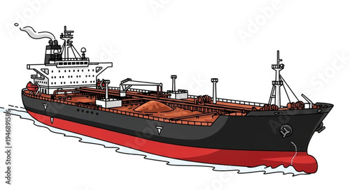 Large Oil Tanker Ship Vessel.
