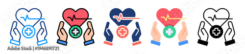 Health Support Icon Sheet Multiple Style Collection 