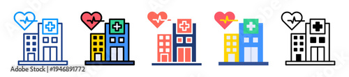 Hospital Support Icon Sheet Multiple Style Collection 