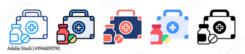 Medical Aid Icon Sheet Multiple Style Collection 