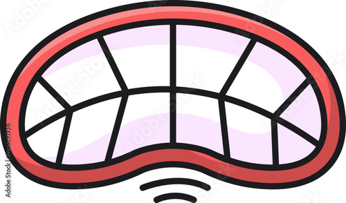 Hand Drawn Cartoon Mouth With Wide Grin