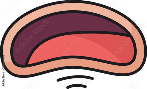 Cartoon Open Mouth Doodle Illustration