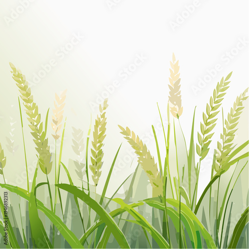 Dazzling Golden Hour Light Shines Upon a Tranquil Meadow of Textured Grass, Creating a Dreamlike and Peaceful Atmosphere