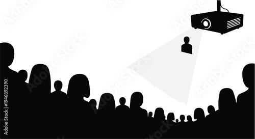 business presentation in auditorium with projector