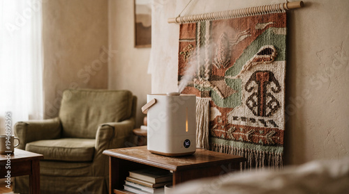 A cozy indoor scene with a ...