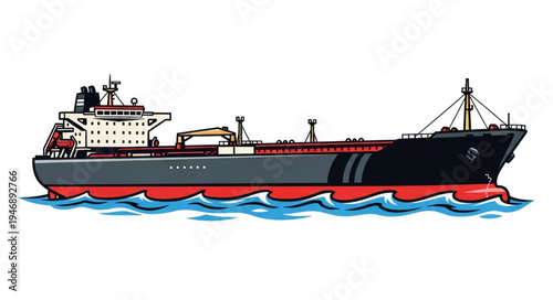 Large Cargo Ship at Sea.