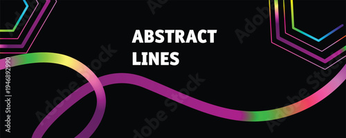 Vibrant abstract color lines pattern background with gradient waves and geometric shapes