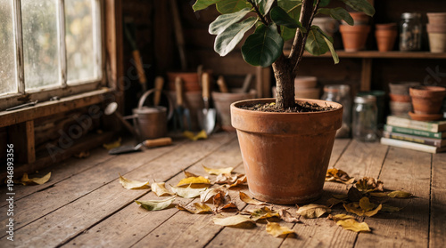 An indoor potting shed scen...