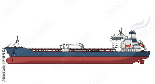 Large Cargo Ship Vessel Illustration.