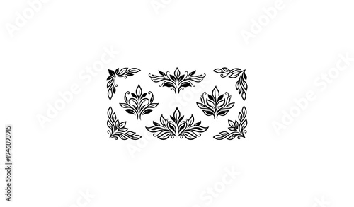 Black Leaf Ornament Vector Nature Inspired Botanical Design